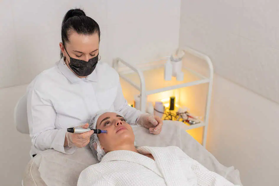 Woman receiving SkinPen Microneedling treatment