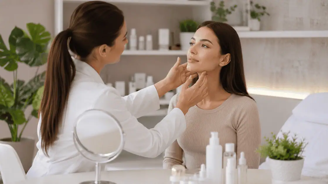 Professional skin consultation with a skincare expert creating a personalized skin care plan during Skin Consultation and Skin Coaching in Escalon, CA.