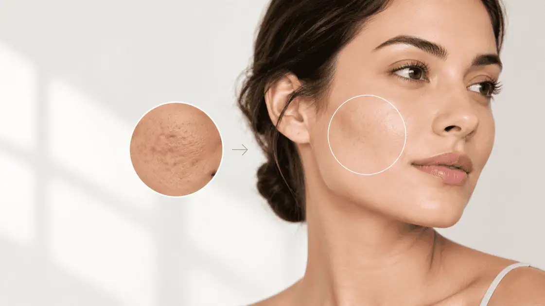 Acne scar treatment showing smoother skin after laser resurfacing